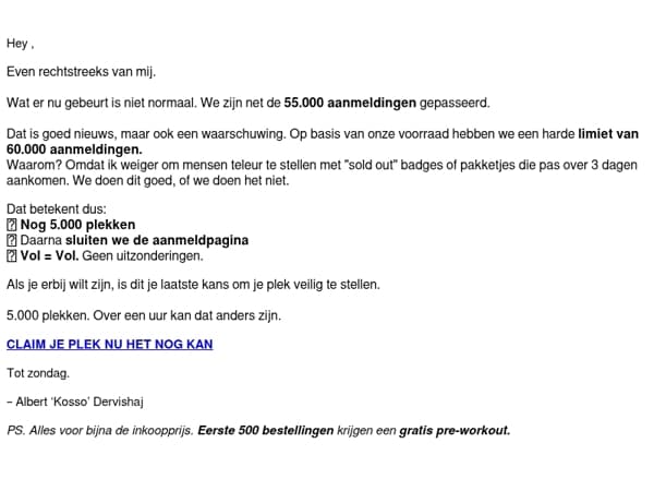 Let op: je bent bijna te laat