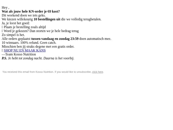 Je bestelling kan gratis zijn 👀