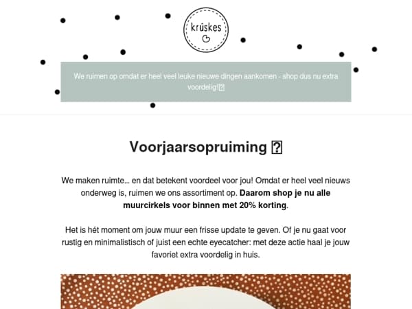 📢 20% korting op alle muurcirkels!