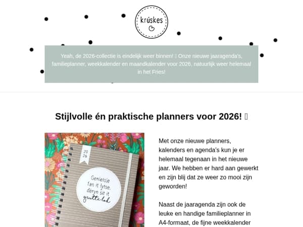 📢 De nieuwe Jaaragenda's en Planners voor 2026 zijn er!