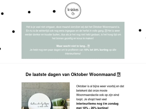 Nog maar een paar dagen 20% Woonmaandkorting! 🙌🏻