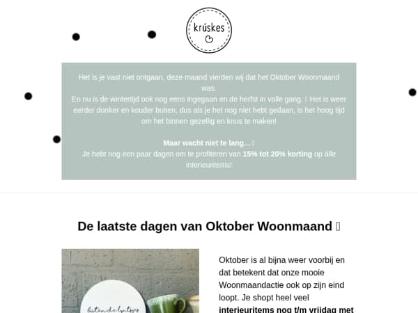 Nog maar een paar dagen 20% Woonmaandkorting! 🙌🏻