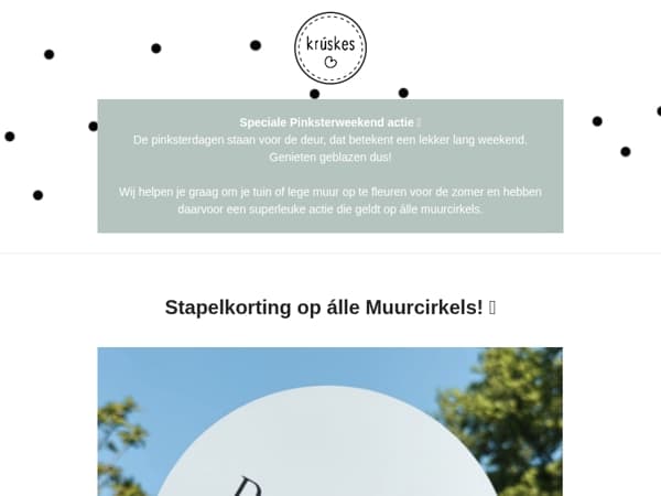 🌼 Enorm veel stapelkorting op alle muurcirkels!
