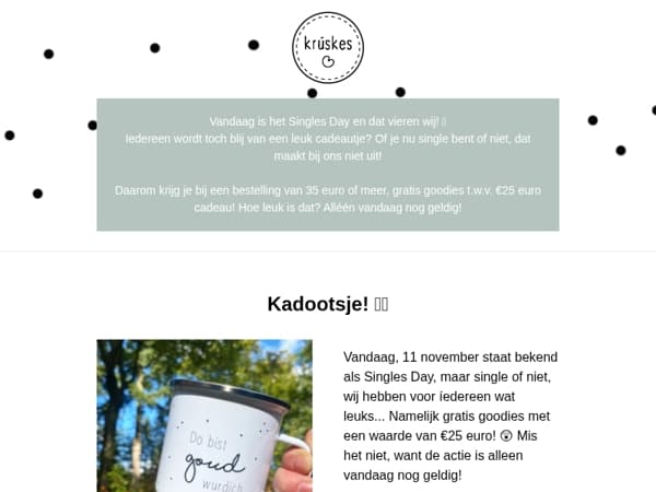 📢 Het is Singles Day - Gratis Goodies t.w.v. 25 euro!