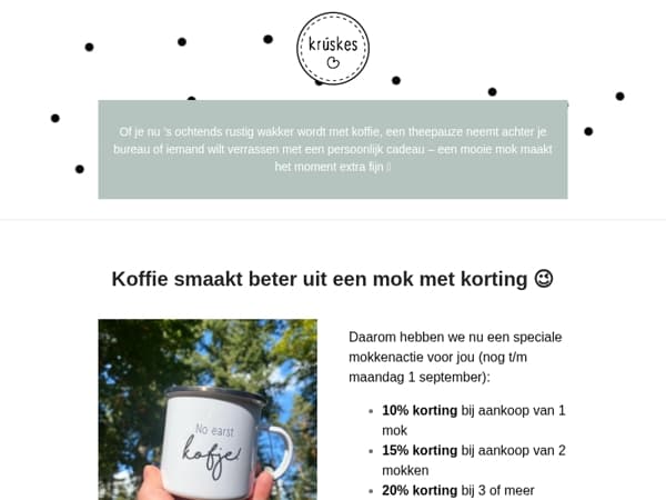 ☕ Laatste dagen: tot 20% korting op mokken!