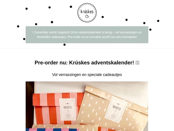 Pre-order nu: De Krúskes Adventskalender! 🎁