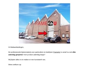 Lijstenmakerij Frame4U nu elke zaterdag geopend!