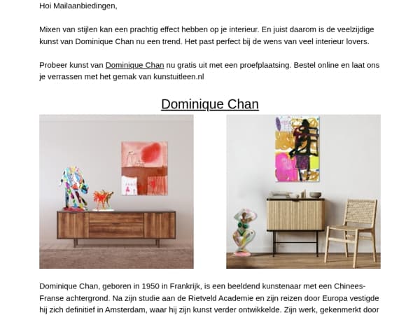 Nieuwste kunst-trend: Dominique Chan!