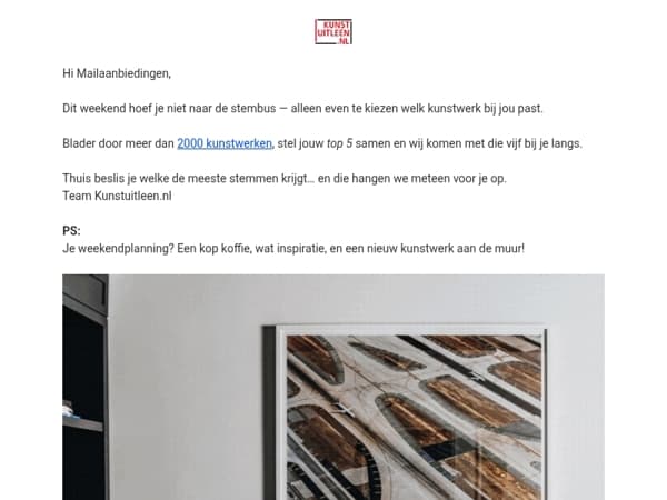 Dit weekend: kies het kunstwerk dat bij jou past