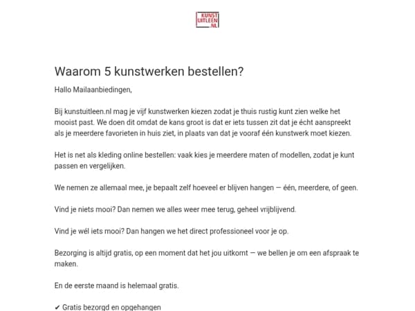 Waarom 5 kunstwerken bestellen?