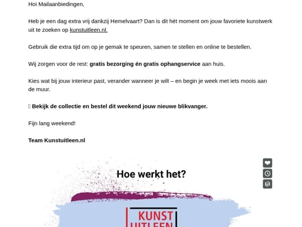 Extra dag vrij? Bestel jouw kunst dit weekend – wij bezorgen én hangen 'm op!