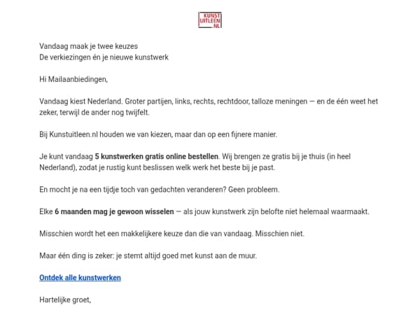 Vandaag maak je twee keuzes