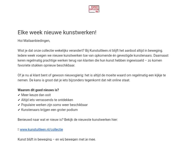 Elke week nieuwe kunst in de collectie