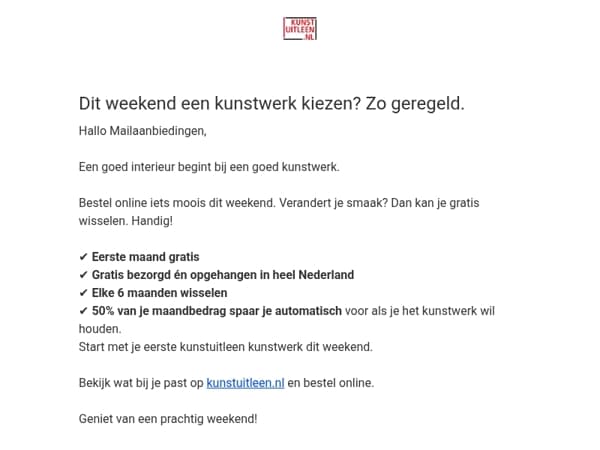  Dit weekend een kunstwerk kiezen? Zo geregeld.