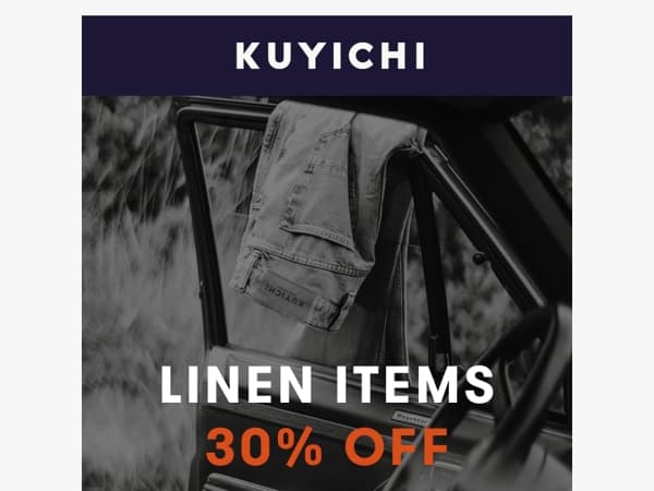 Nu ook linnen items in de sale: 30% korting!