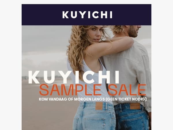 Kom langs bij onze sample sale (geen ticket nodig)!