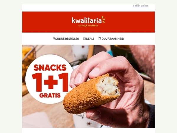 Herkansing! Snacks 1+1 gratis