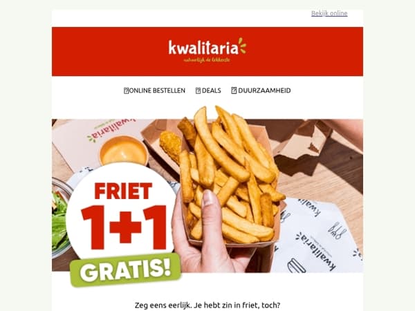 Gratis friet alert. Mis deze actie niet 🍟