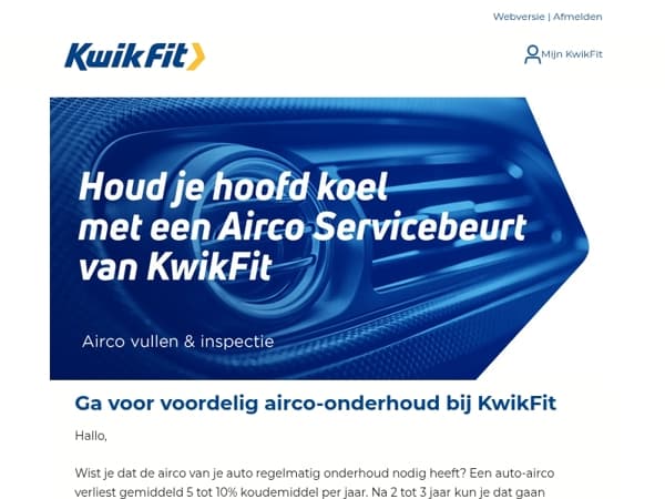 Houd je hoofd koel met airco-onderhoud van KwikFit