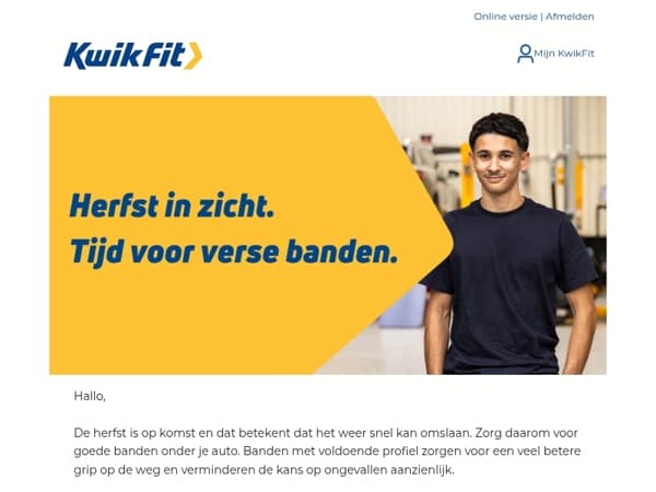 De herfst komt eraan. Tijd voor verse banden.