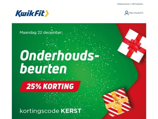 Alleen vandaag: 25% korting op alle onderhoudsbeurten