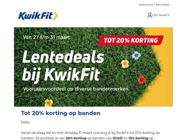 Lentedeals: Tot 20% korting op banden