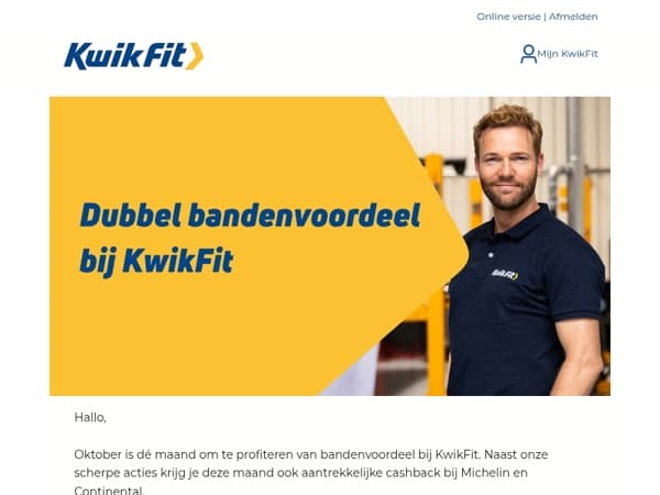 Dubbel bandenvoordeel bij KwikFit