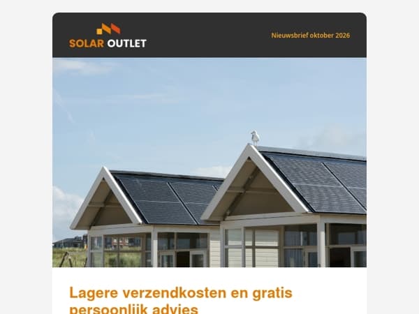 Nieuw: lagere verzendkosten op zonnepanelen + gratis advies van een specialist