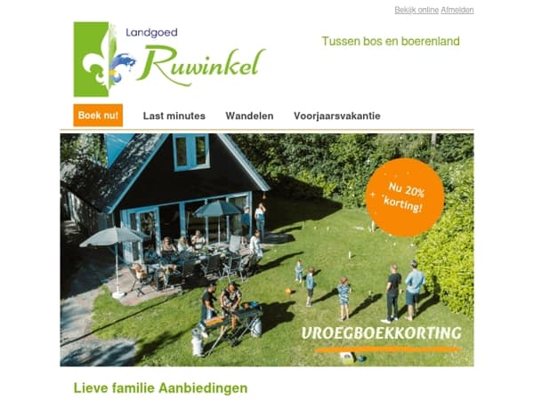 Laatste kans: 20% vroegboekkorting op schoolvakanties 💚