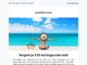 Vergeet je €35 kortingscode niet! 🏖️