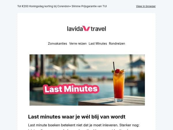 Last minutes met korting ☀️