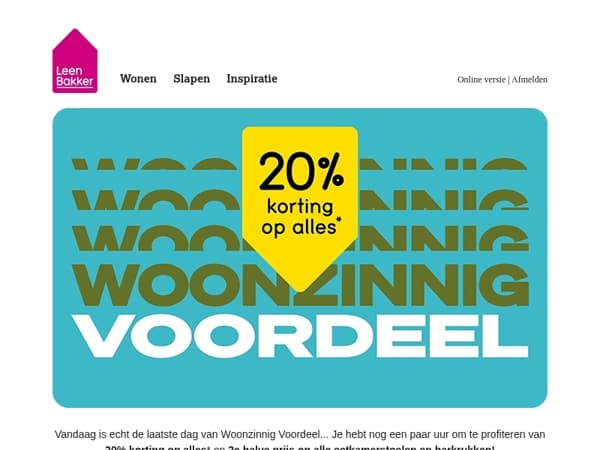 Nog maar 1 dag... -20% op alles!*