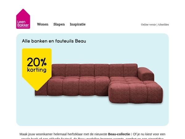 Nieuw dit najaar: Beau banken & fauteuils 🍂