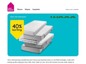 40% korting op heel veel matrassen 💜