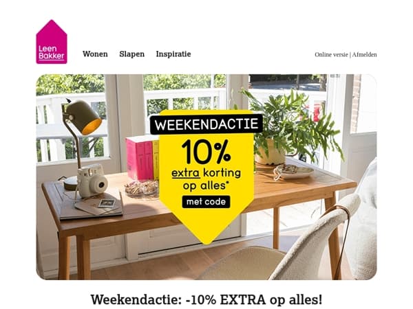 ⚠️ Weekendactie: -10% EXTRA op alles!