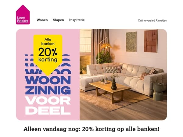 Laatste kans: 20% korting op alle banken!
