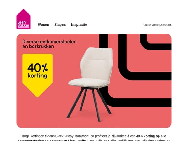 🤩 40% korting op heel veel stoelen!