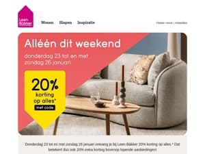 ⏰ Zet het in je agenda: aanstaande donderdag -20% op alles!