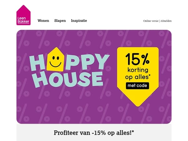 🤑 15% korting op alles!* 