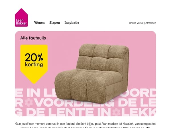 Zo zit je goed: fauteuils nu 20% korting