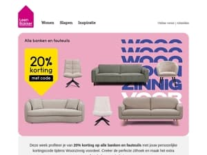 🤩 20% korting op alle banken & fauteuils!