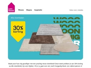 WOW! 30% korting op vloerkleden!