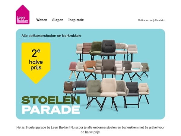 🪑 2e halve prijs: alle stoelen en barkukken!*