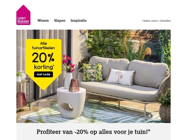 20% korting op alles voor je tuin!* 🌷