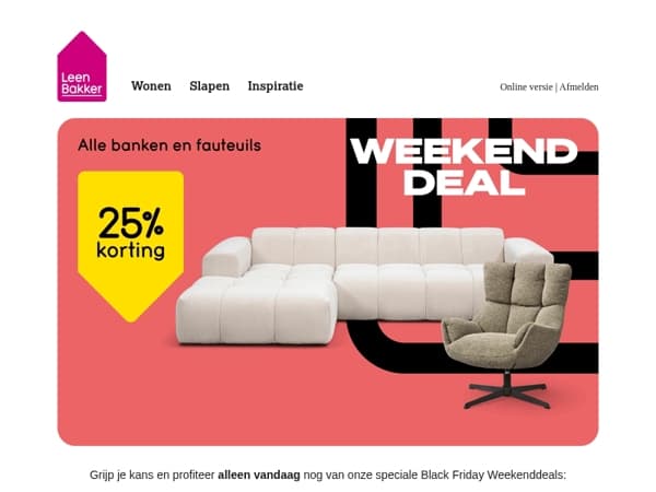 Laatste kans! 25% korting op alle banken 🔥
