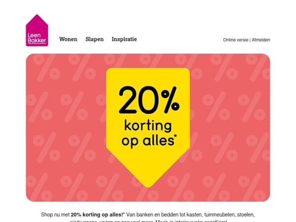 📢 20% korting op alles!* 