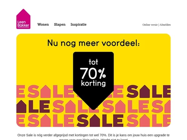 Nu nog meer voordeel: tot 70% korting!