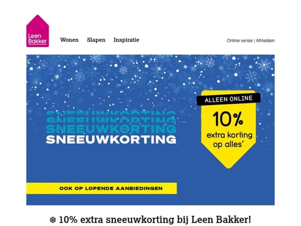 ❄️ 10% extra sneeuwkorting op alles!