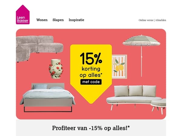 🤑 15% korting op alles!* 