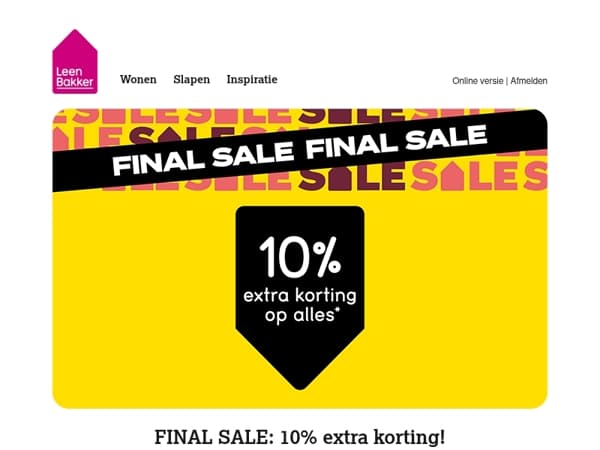 FINAL SALE - 10% extra korting op alles